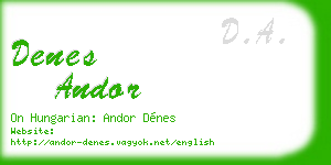 denes andor business card